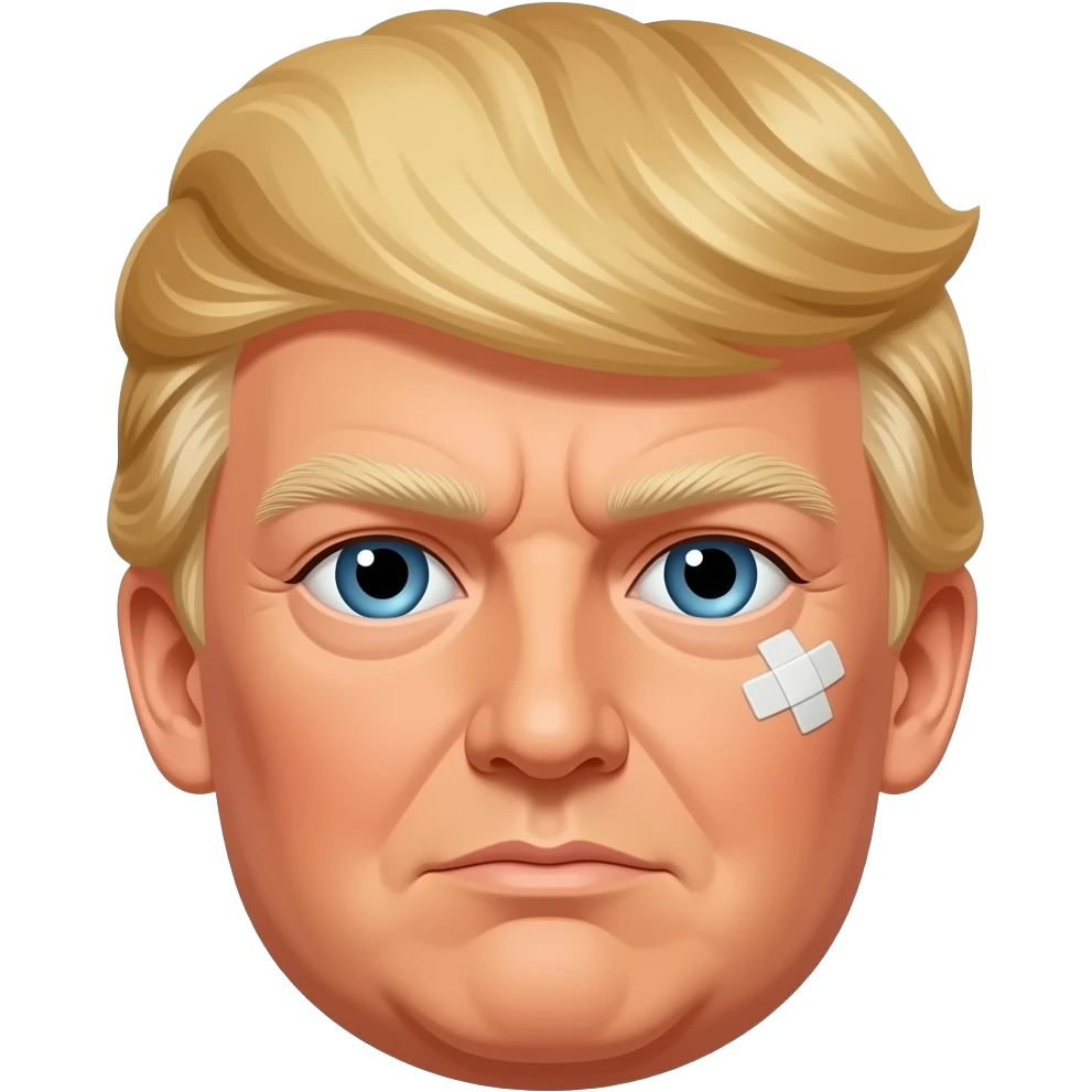 Donald Trump bandage on earlobe emoji