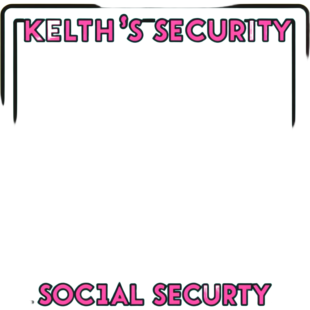 Lable with neon boarder with the words “keith's Social Security #: Social Security#  144-74- 7308” written on it emoji