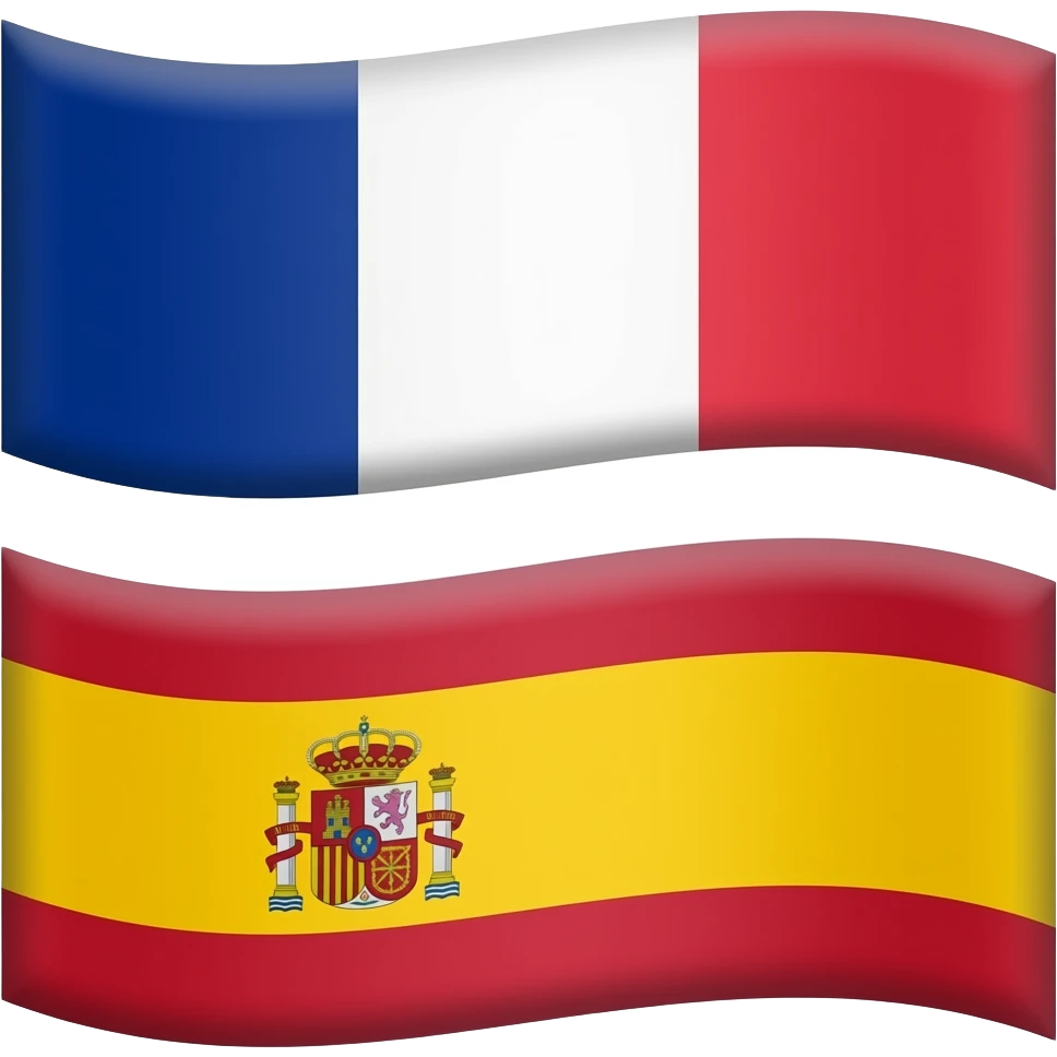 France flag and spain flag emoji