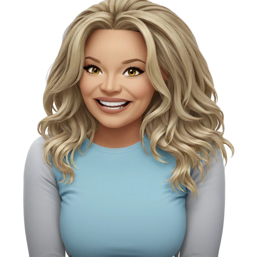 smiling blonde girl indoors emoji