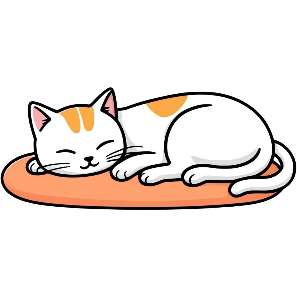 Cat sleeping emoji