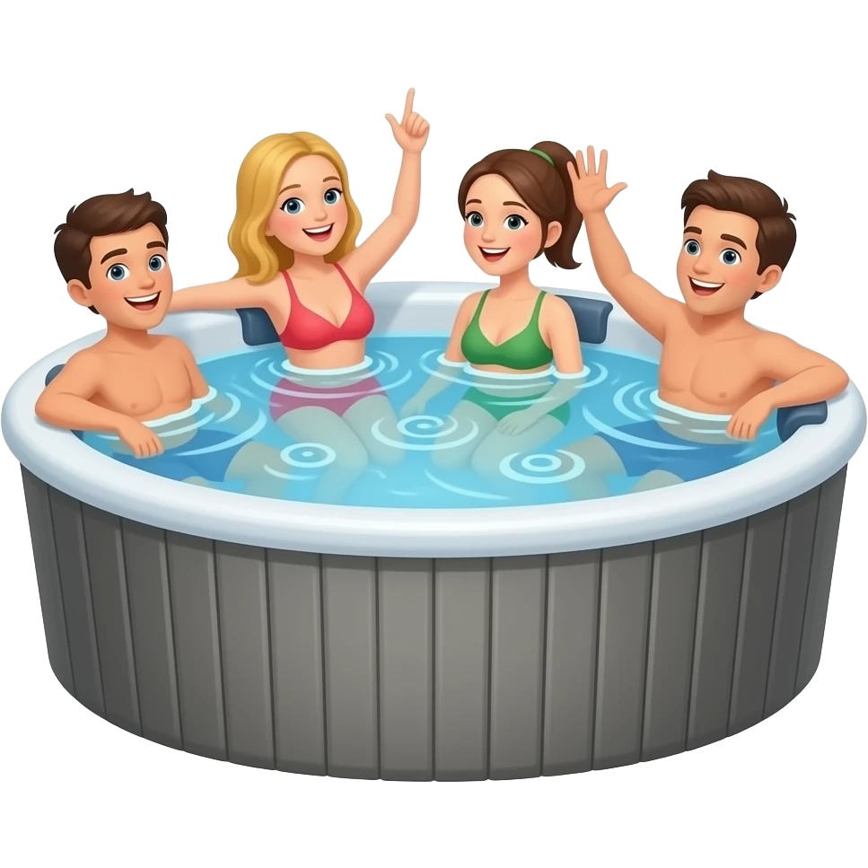 People partying in hot tub emoji