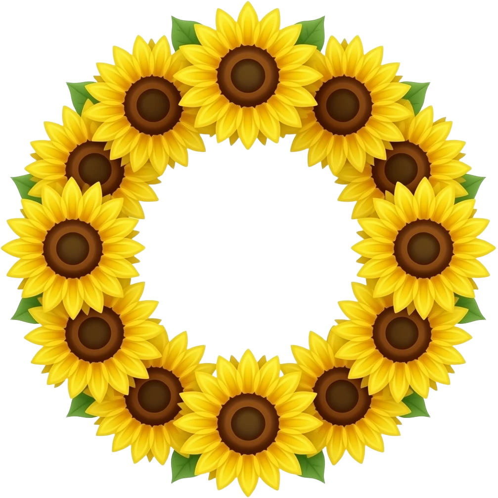A round shape garland of sunflower emoji