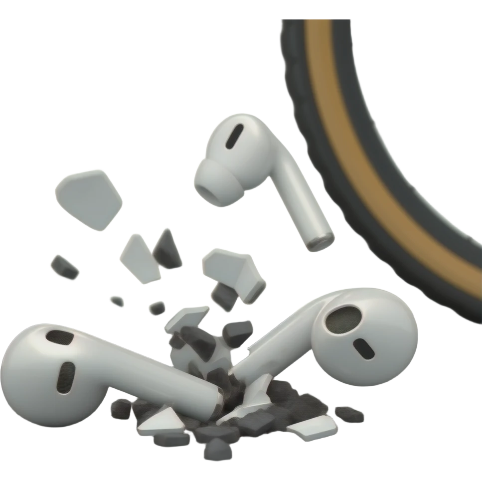 Dropped and crashed AirPods when cycling down hill emoji
