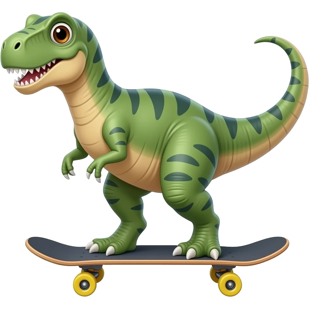 Dinosaur on a skateboard emoji