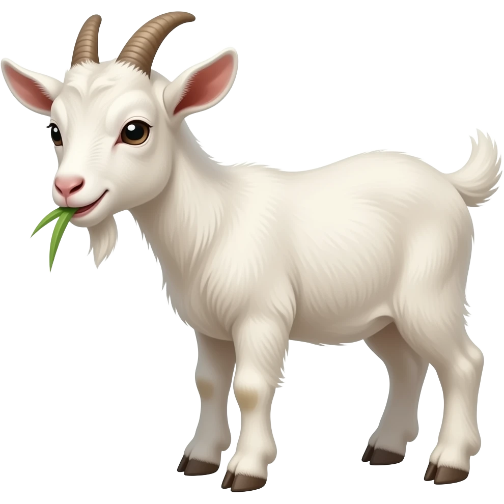 Cartoon kid goat eating grass emoji