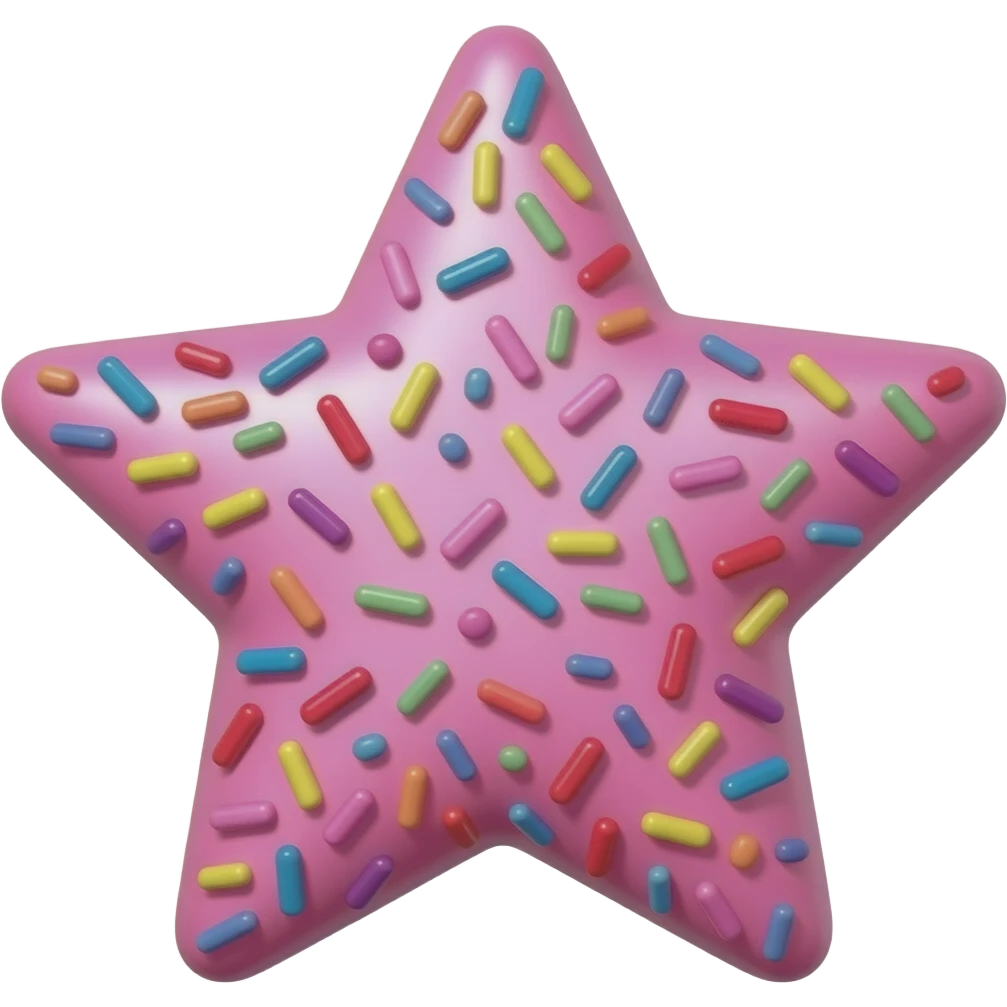 Pink star with sprinkles emoji