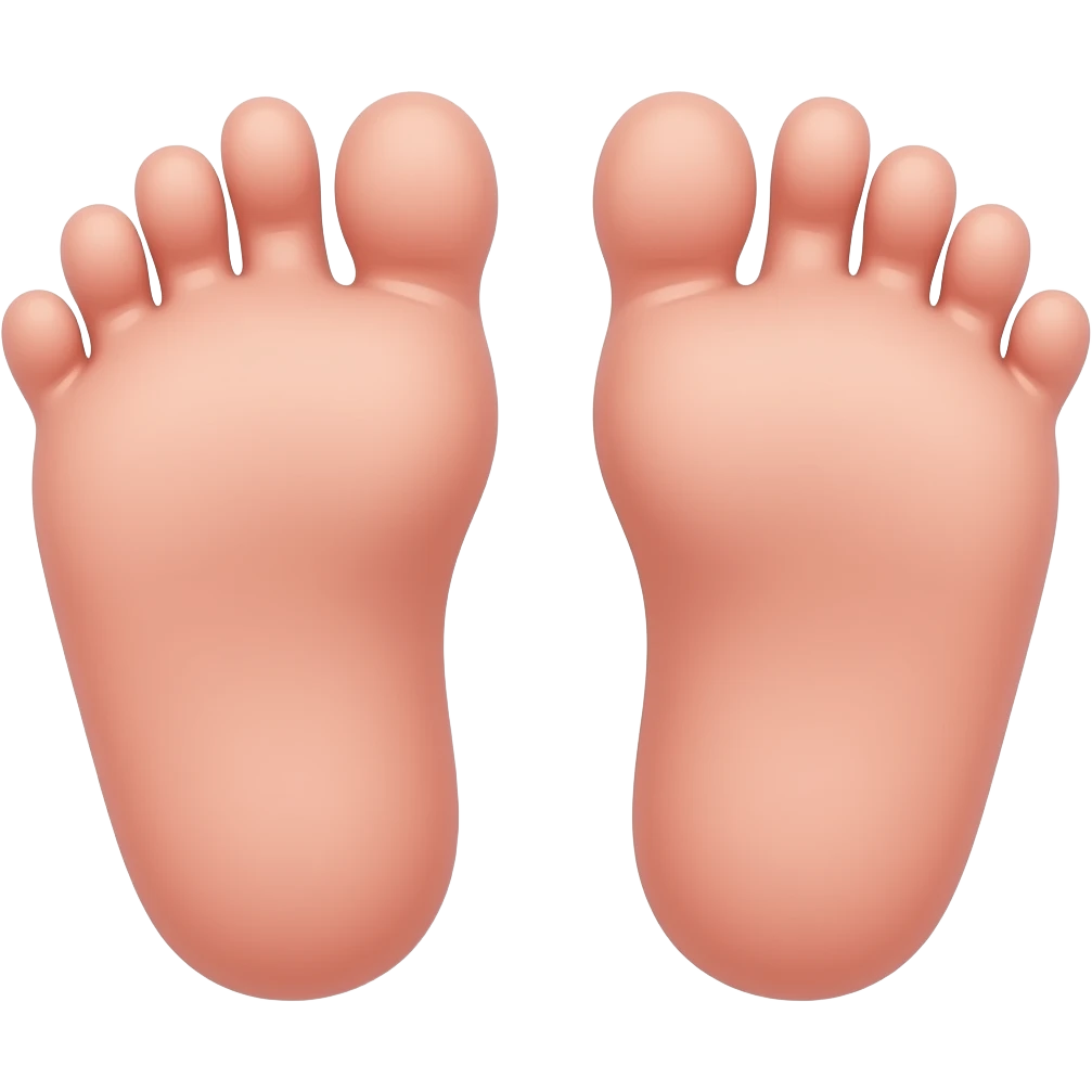 light pink baby feet with 5 toes emoji