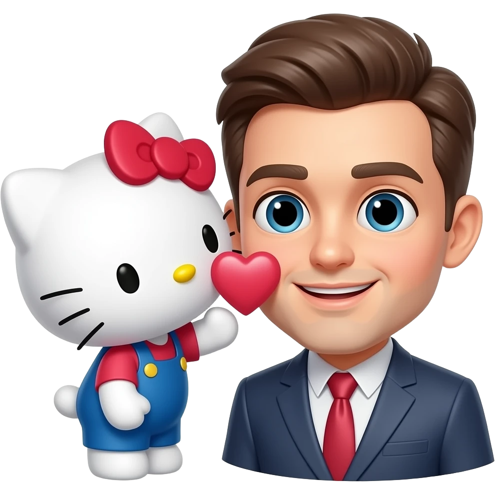 헬로키티랑 리본없는남자헬로키티 볼뽀뽀 emoji