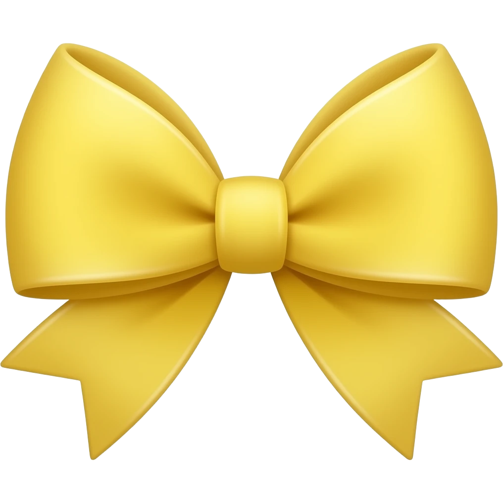 Tiny thin yellow bow emoji