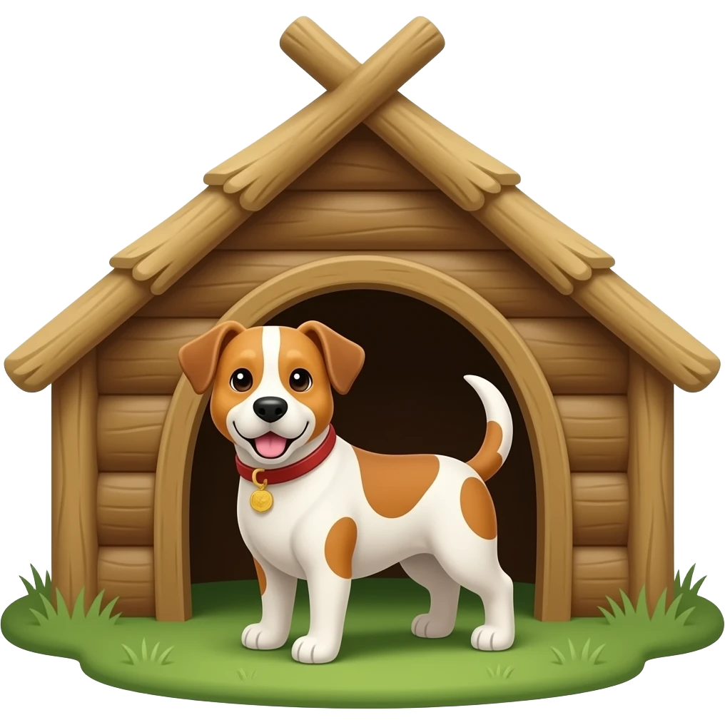 a dog in a hut emoji