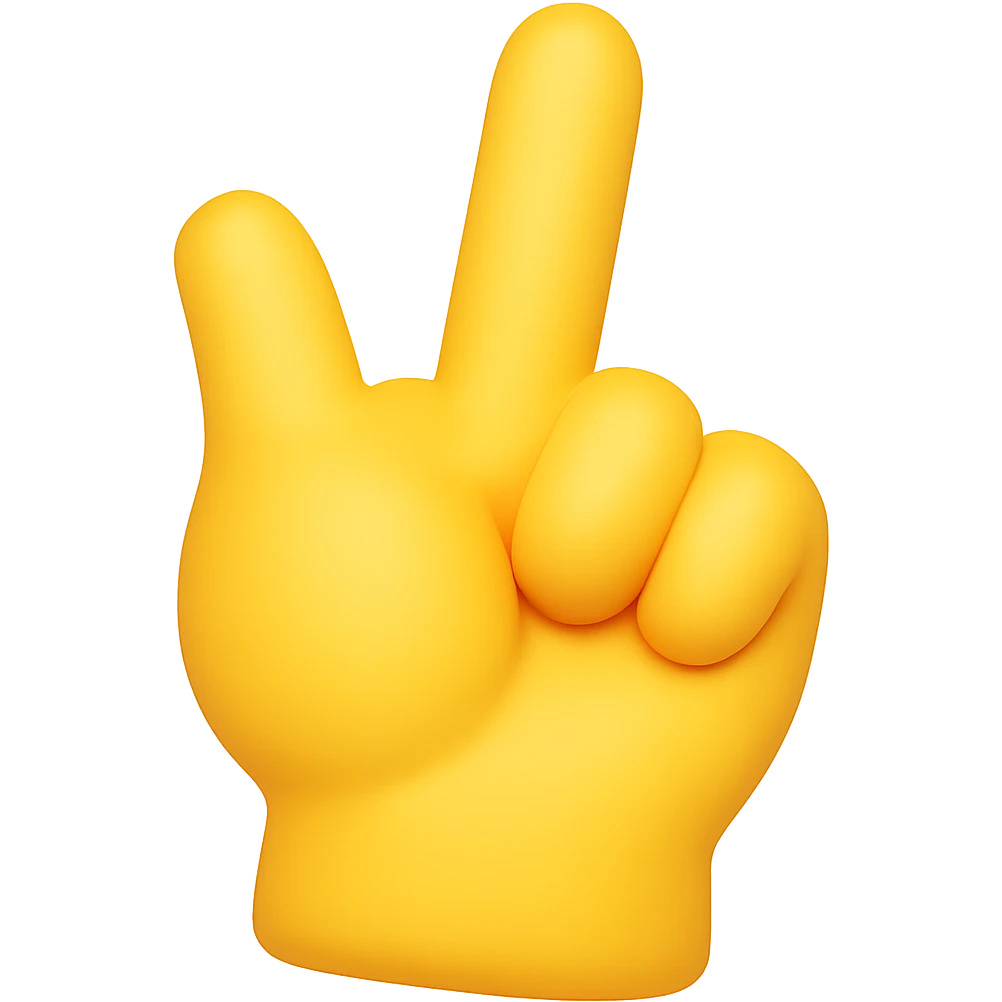 Make the foam finger look more puffy and soft in the style of emoji. Keep the transparent background. emoji