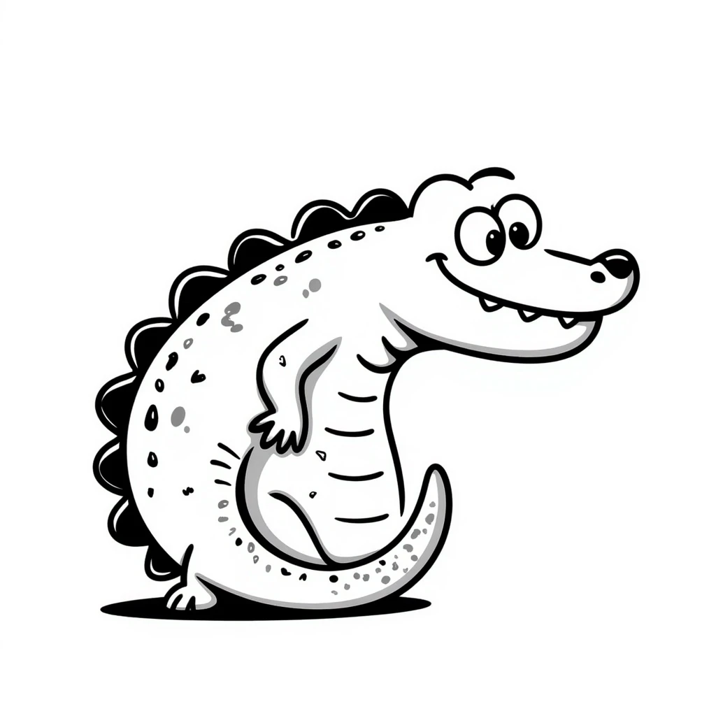 a caiman, hand-drawn doodle style emoji