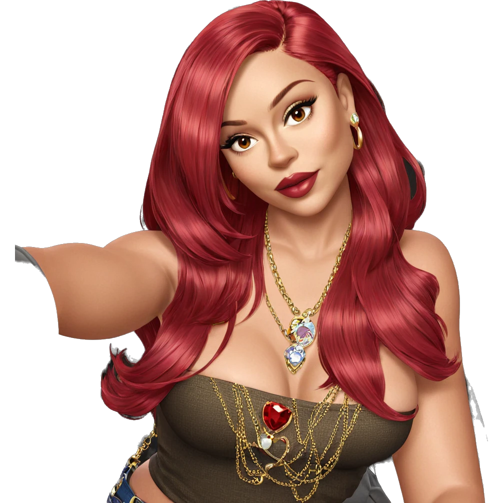 red-haired girl with jewelry emoji