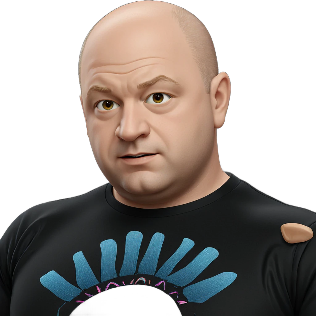 bald boy in black shirt emoji