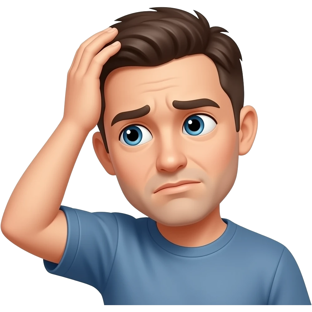 Head turning to the side looking confused scratching head emoji