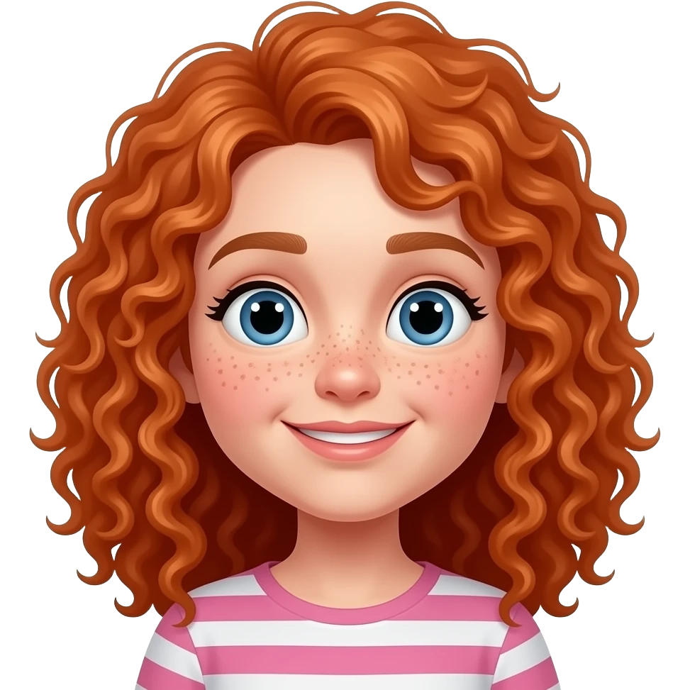 Fille rousse bouclés tâches de rousseur 🤪 emoji