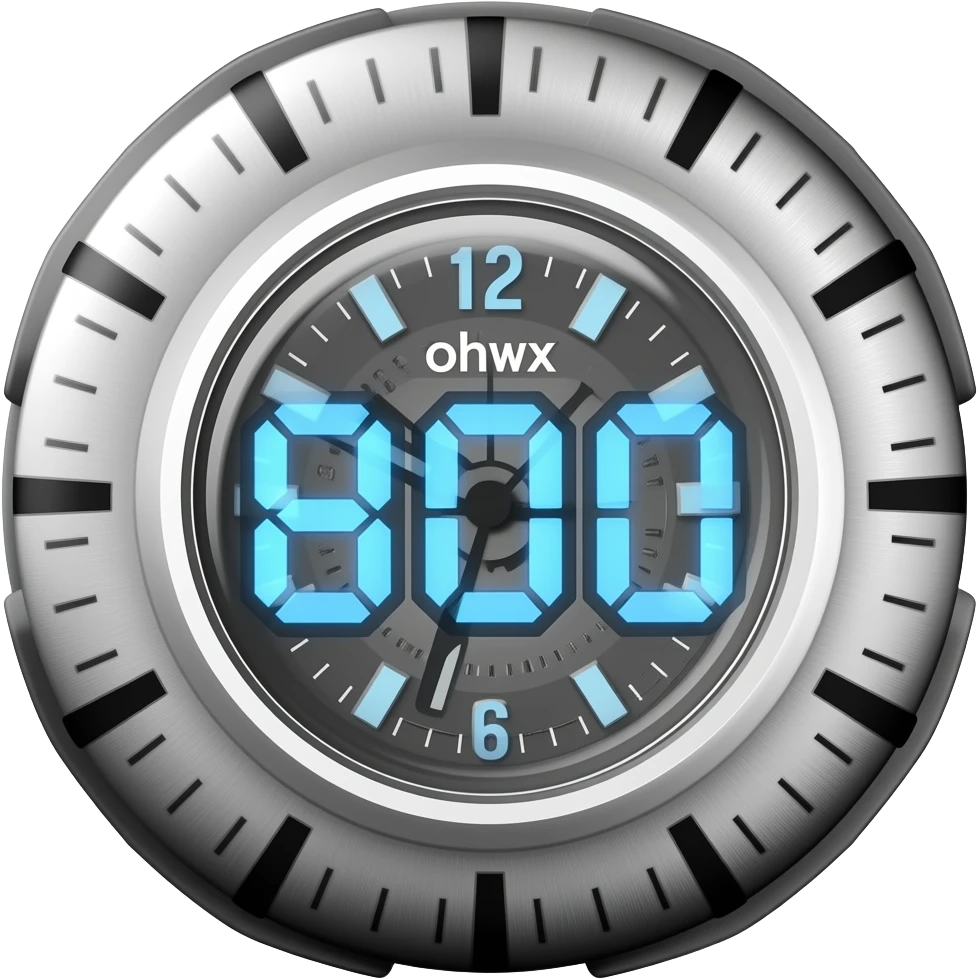 Reloj moderno,con el número "800" emoji