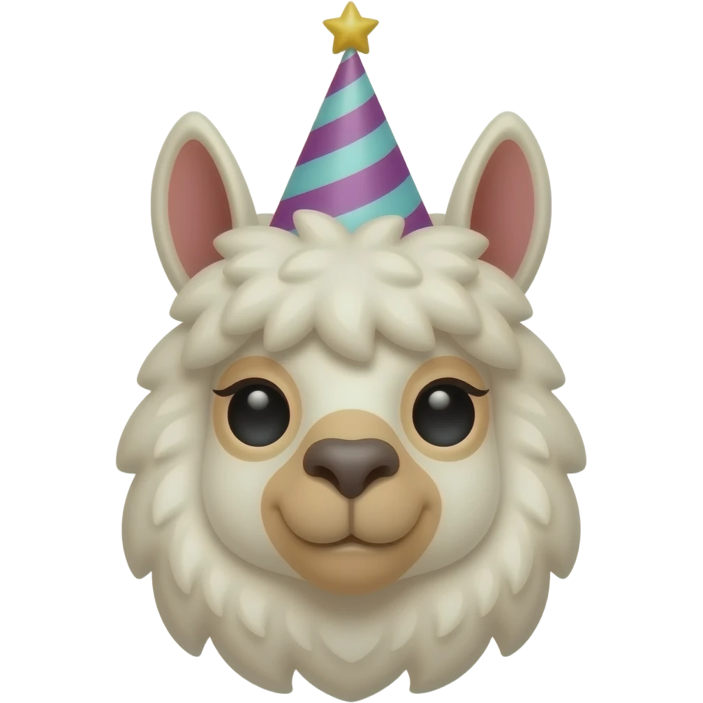 Lama wearing a party hat  emoji
