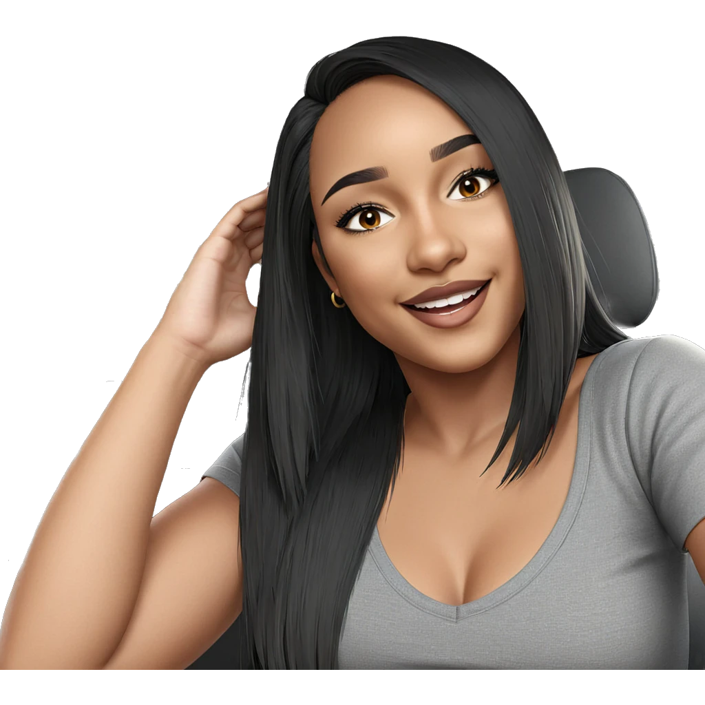 smiling girl in car emoji