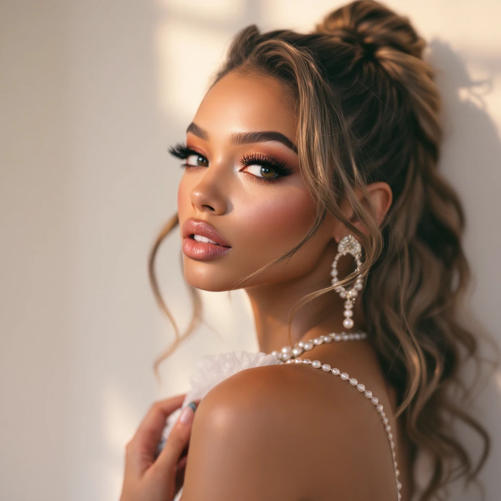 Zendaya in a 3D portrait, with soft lighting, detailed textures, and a glamorous appearance emoji