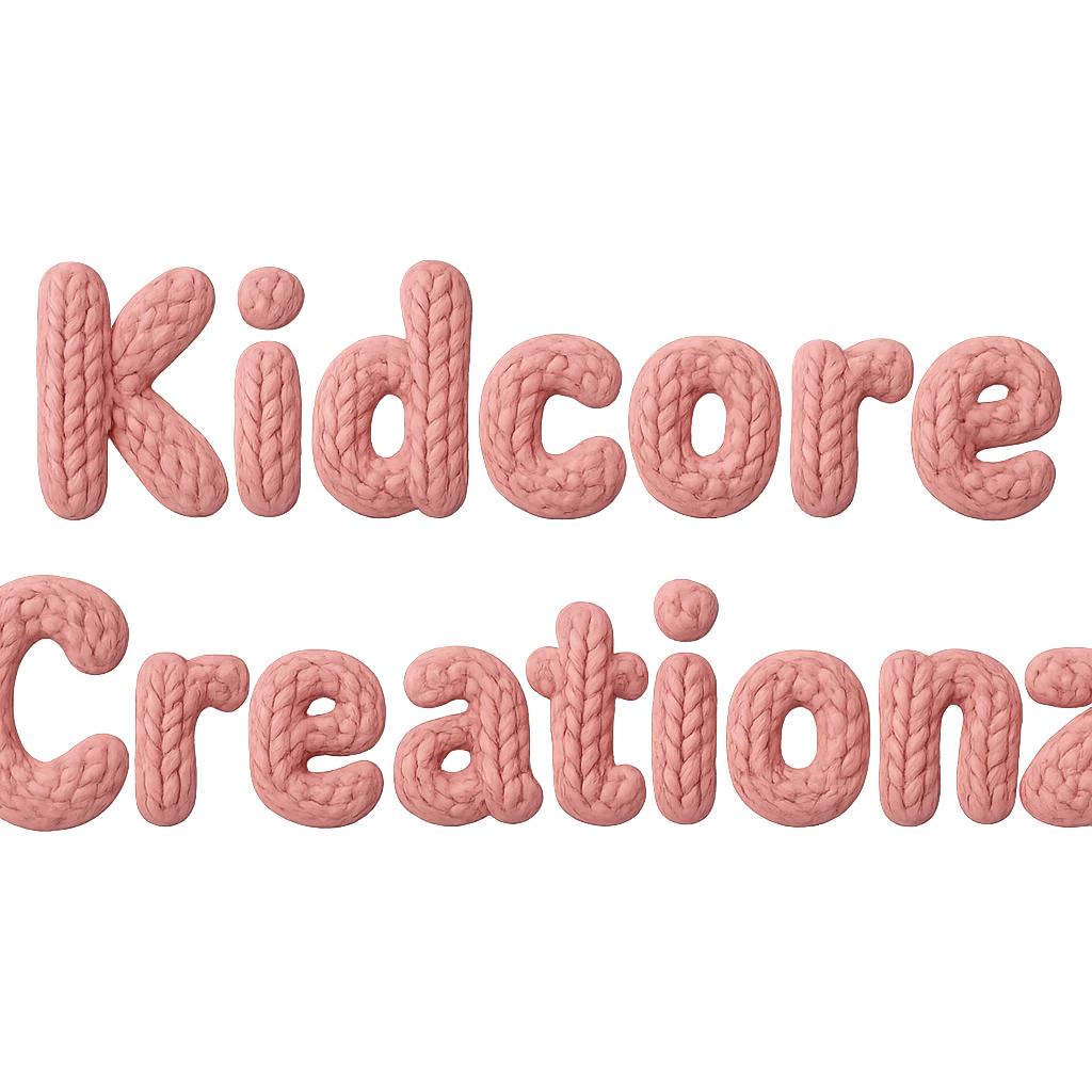 Add the word Kidcore Creationz in Pink emoji