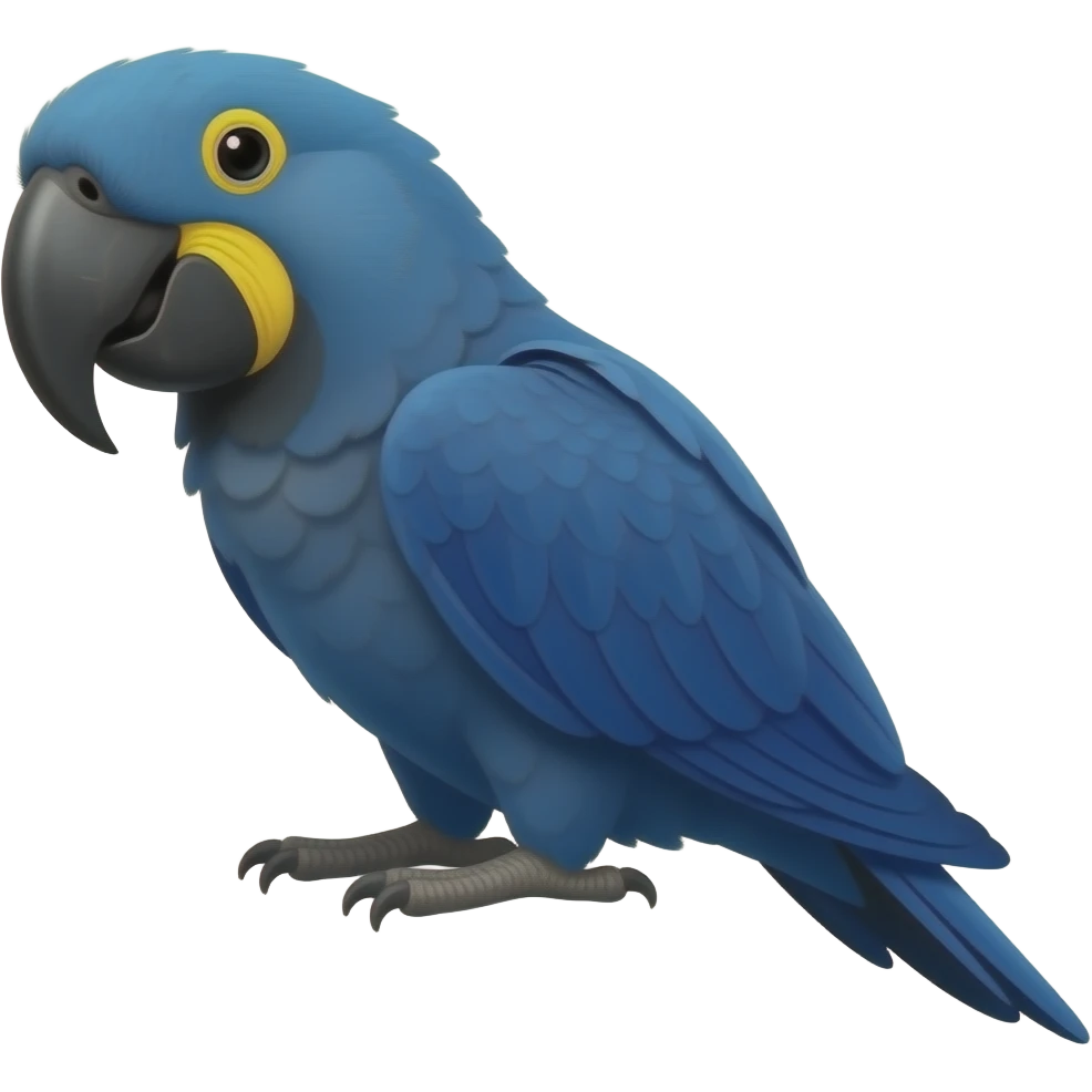 Faça uma arara azul escuro com bico branco emoji