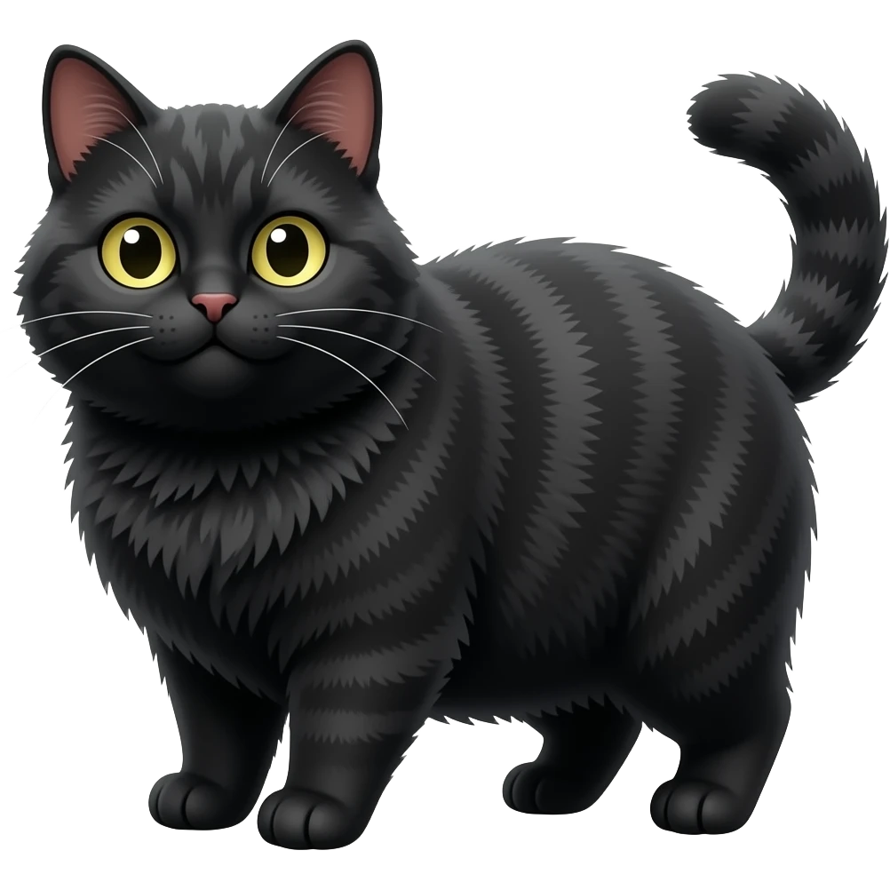 A fat black cat emoji