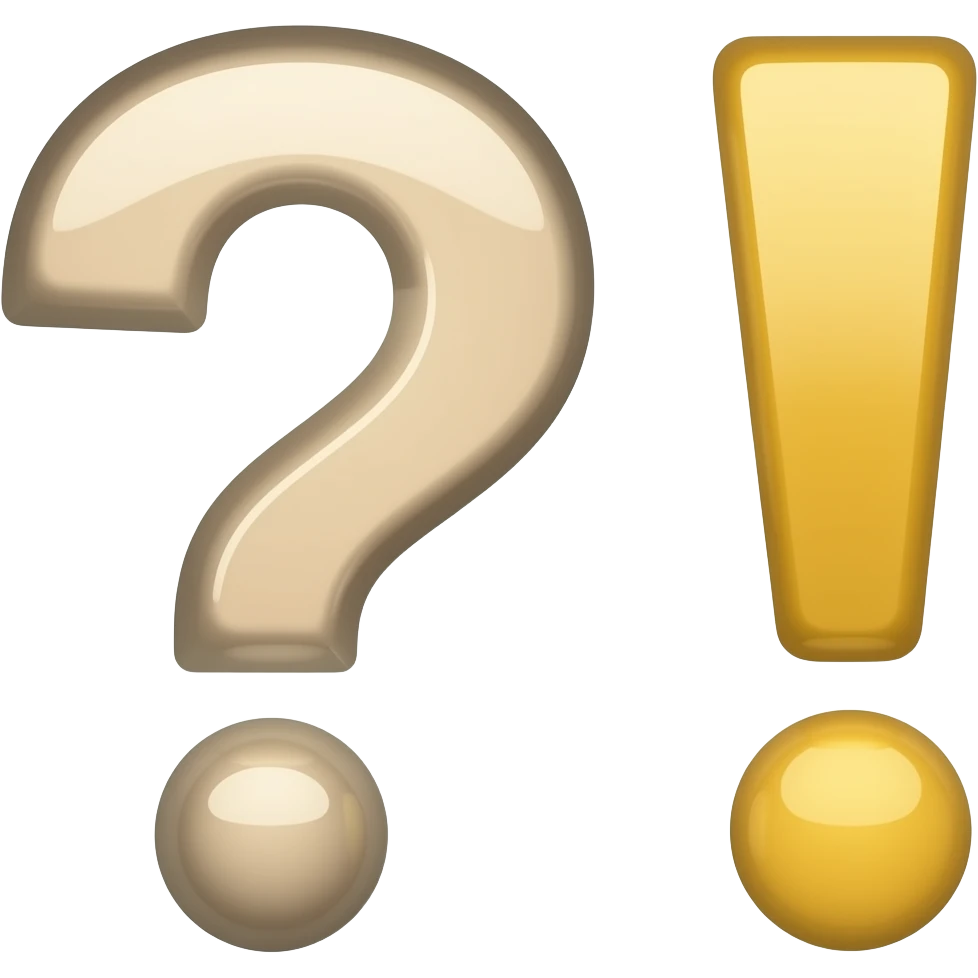 interrogantes y alertas (!) emoji