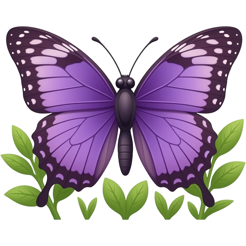 Фиолетовая бабочка смущается emoji
