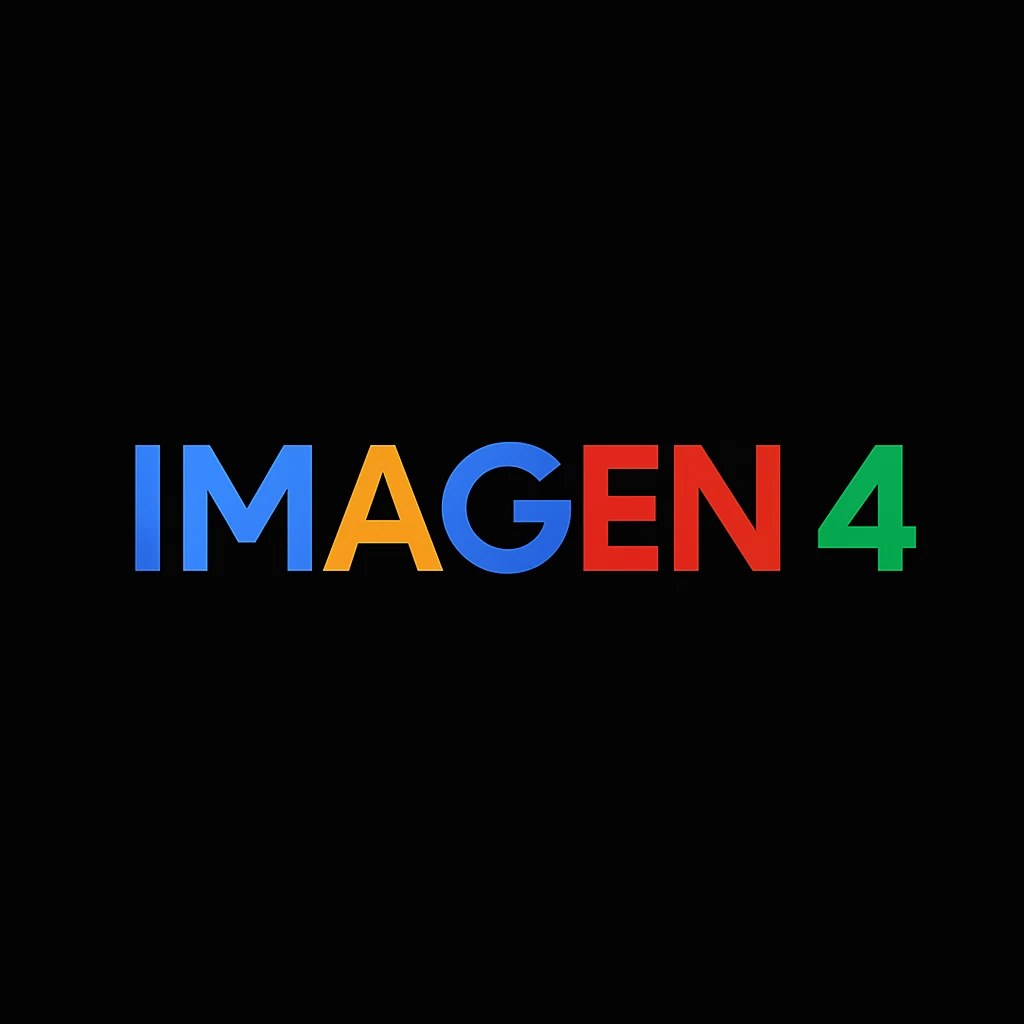 make golo of "IMAGEN 4" with googles G, black background emoji