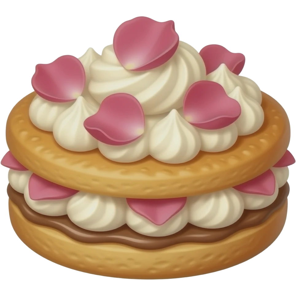 french pastry millefeuille with rosa topping emoji