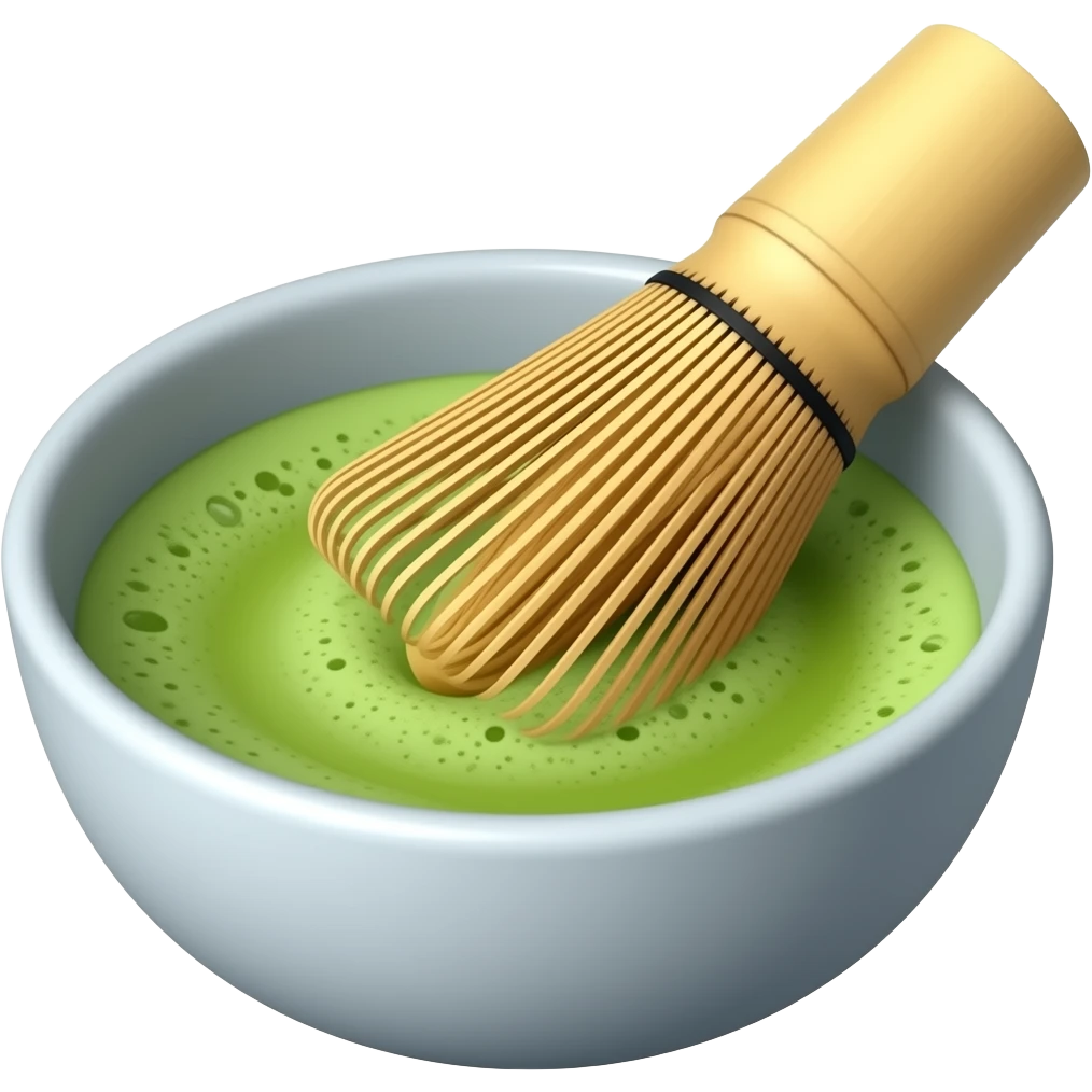 matcha bowl with whisk emoji