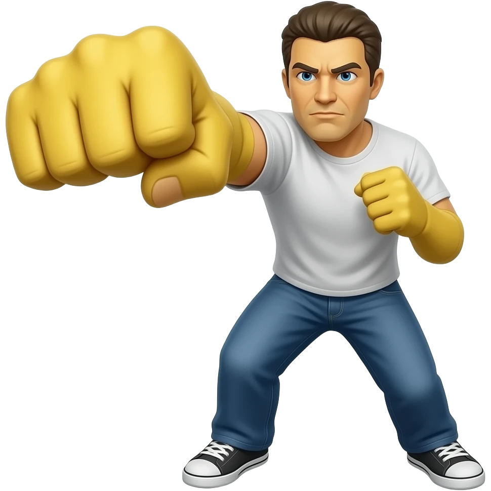 Yellow face punch emoji