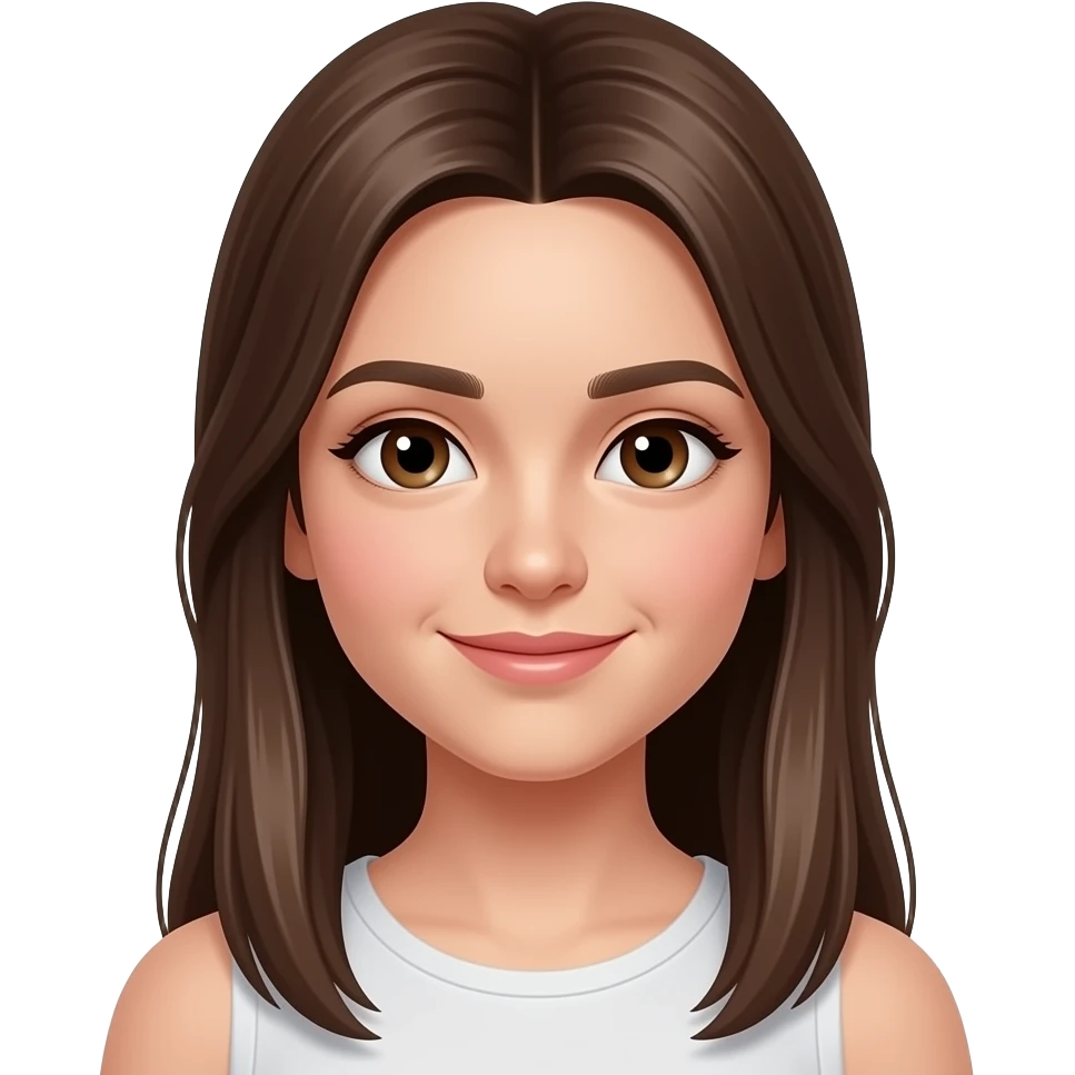 light-complected girl with long straight hair, brown eyes, and brown hair emoji