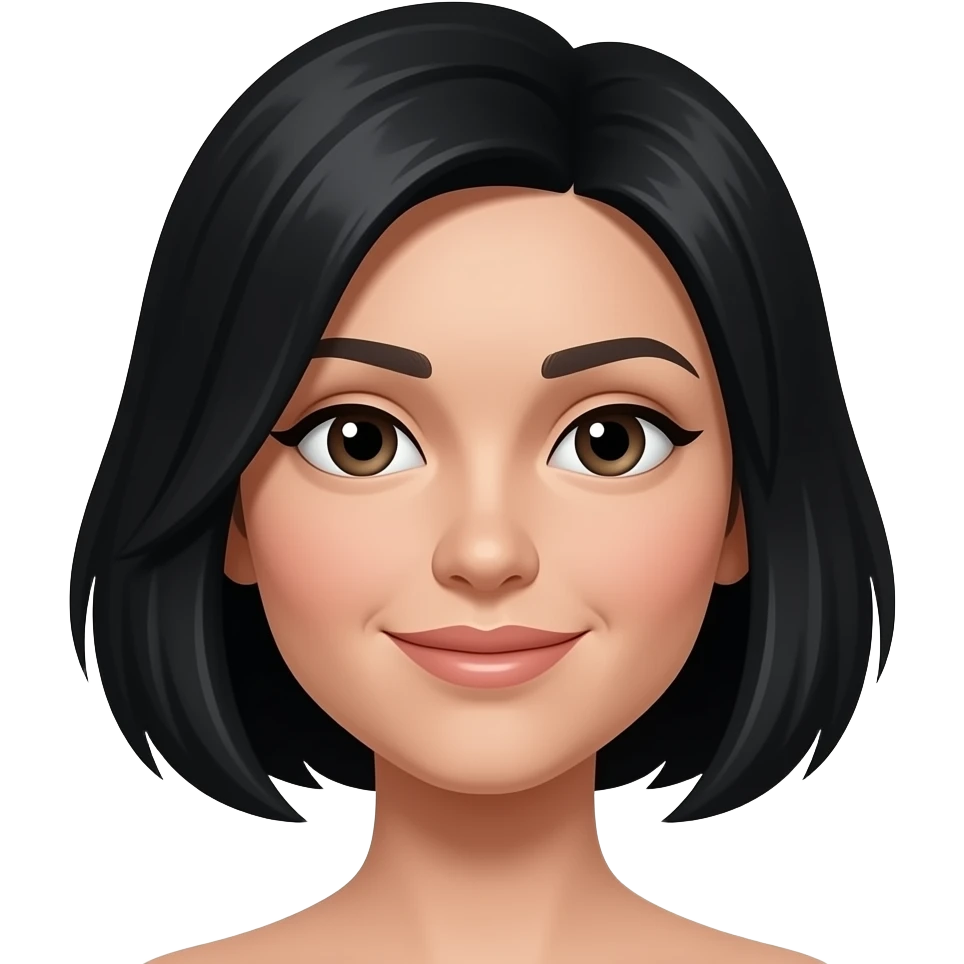 beige woman with black bob cut emoji