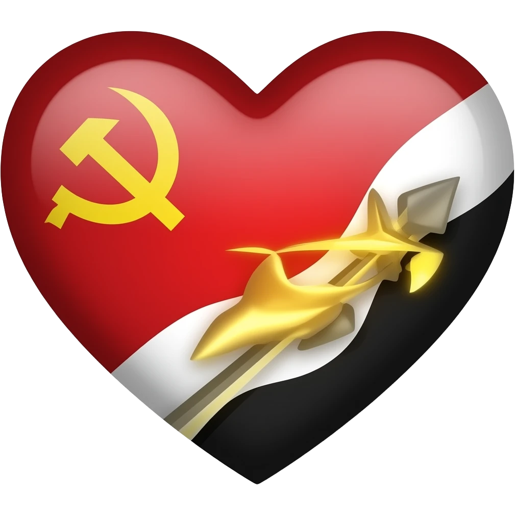 ايموجي علم الثوره على شكل قلب emoji