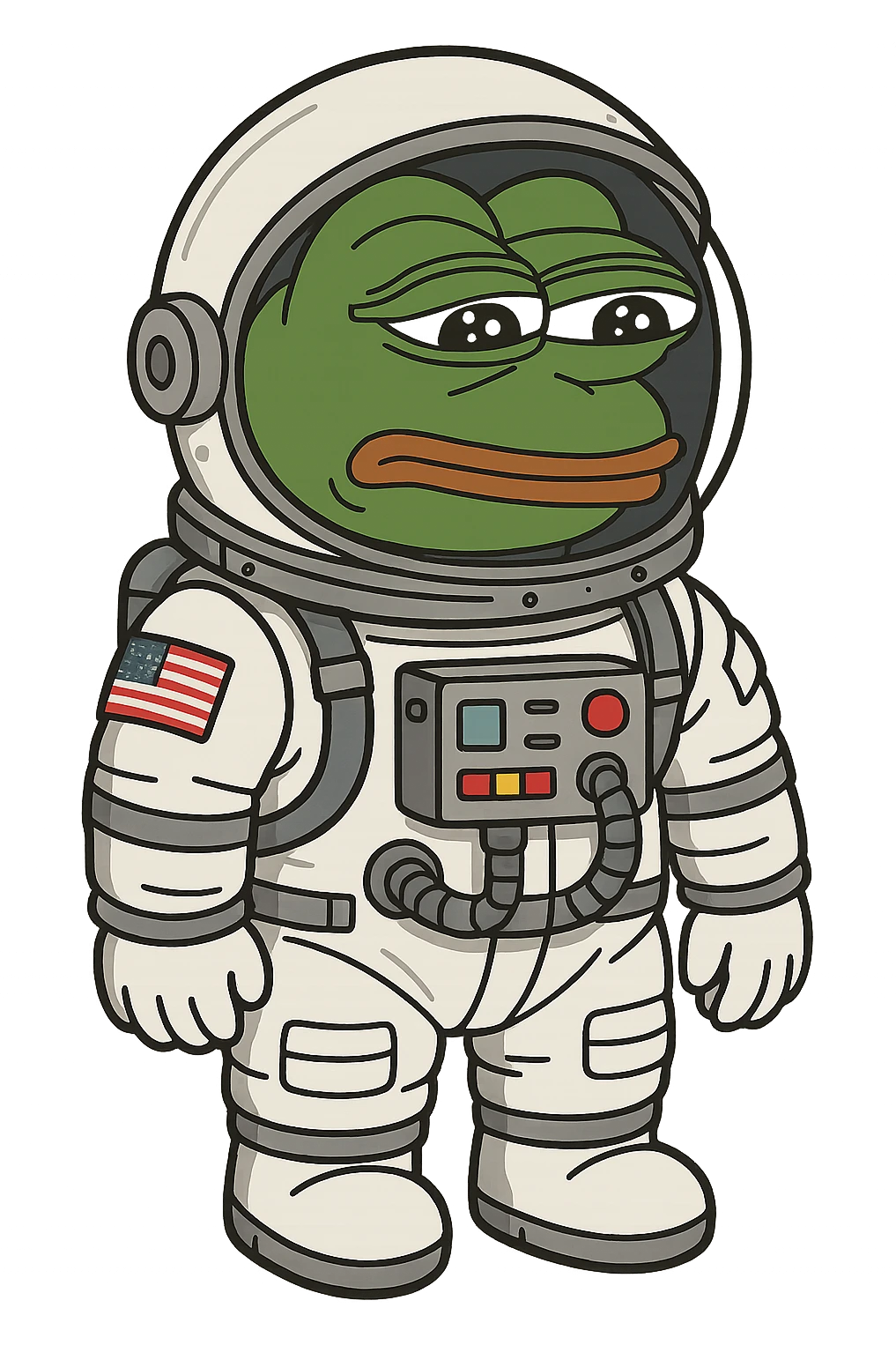 pepe the frog as an astronaut emoji