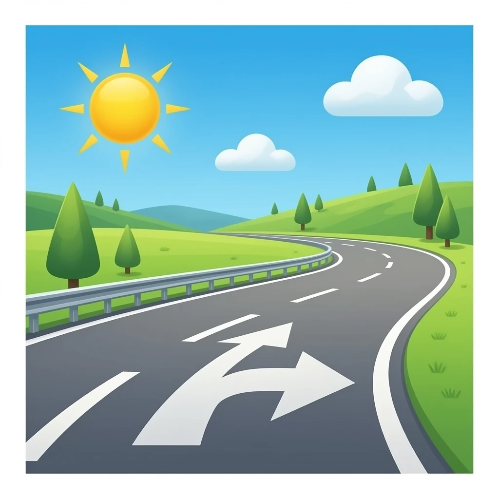 Vuelta en la carretera 🛣️ de color rojo emoji