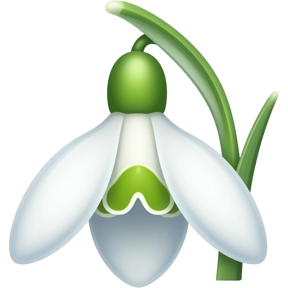 A pinterest magical snowdrop flower with a crystal emoji