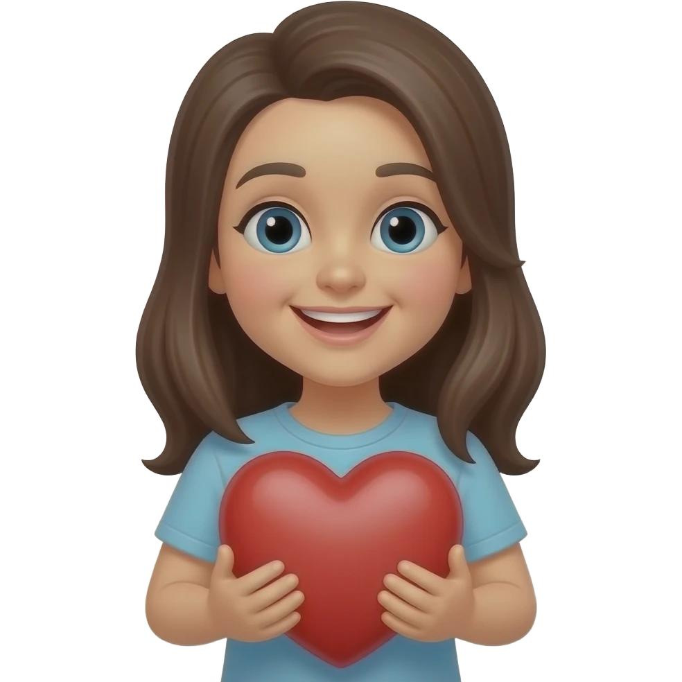 Smiling face hugging a heart emoji