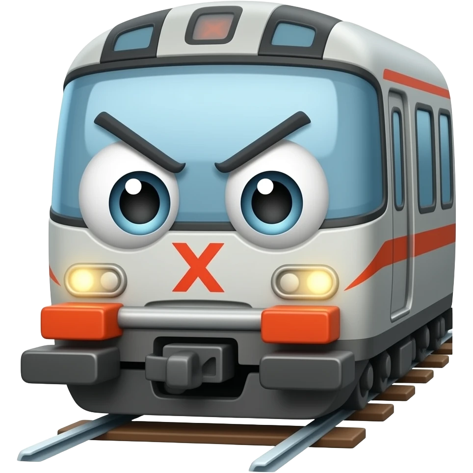 Cute anoyed train emoji