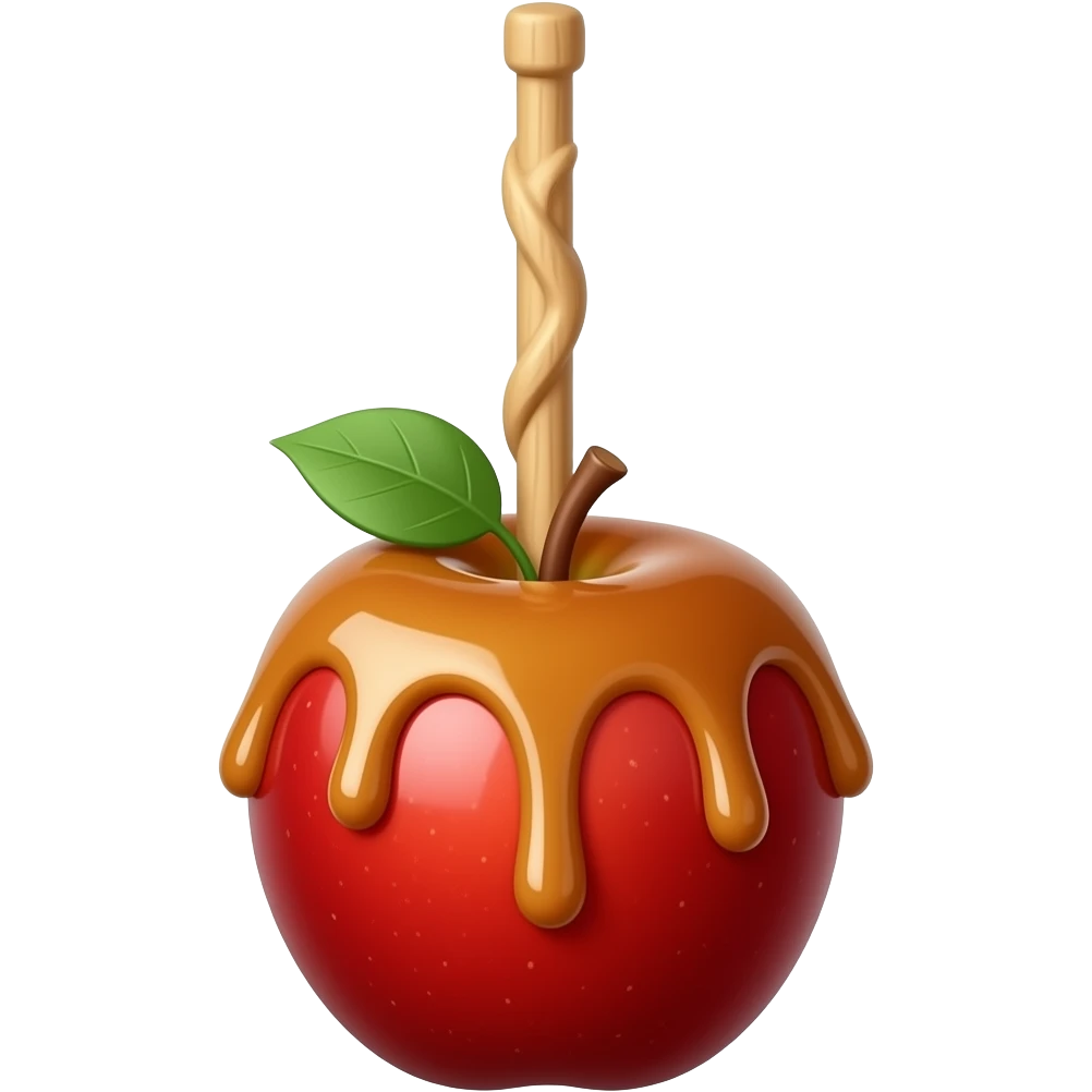 Toffee  apple on a long stick emoji