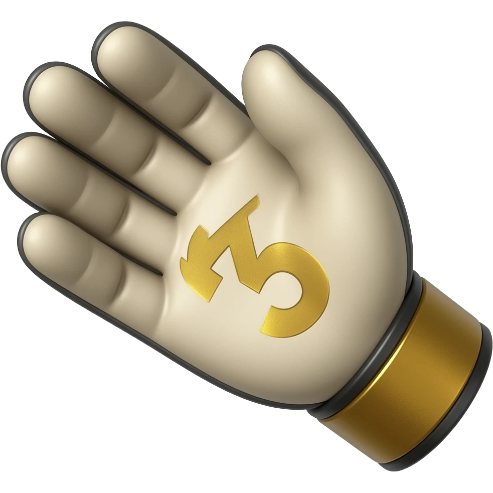 goal keeper glove with no 3 on it emoji