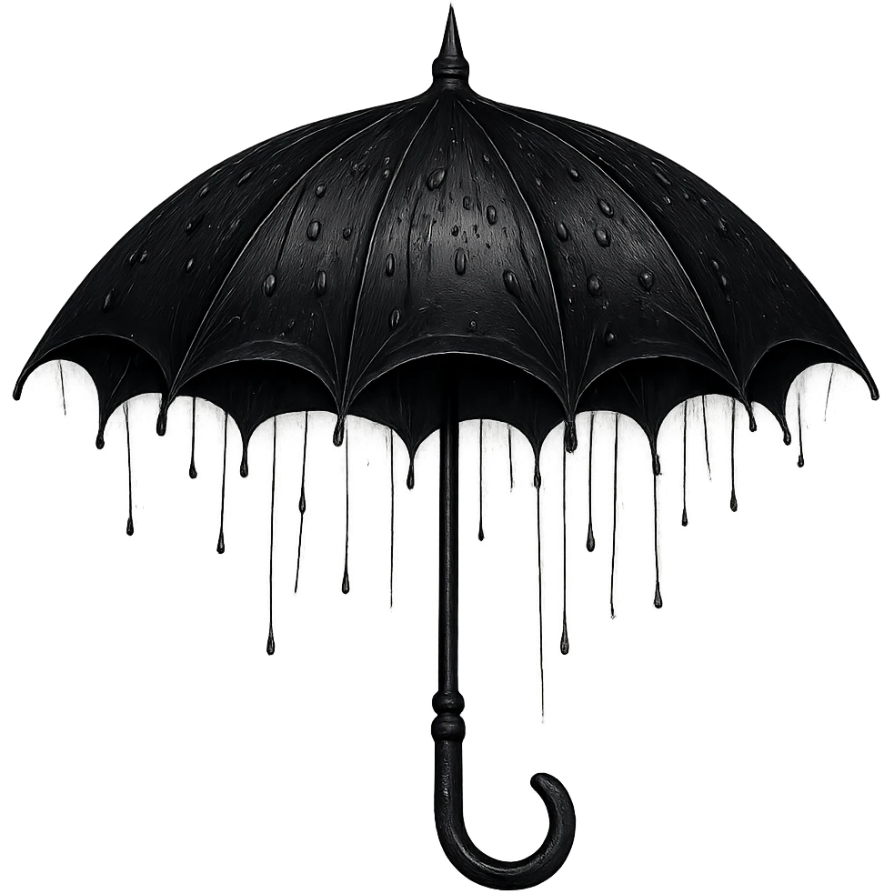 emo style black umbrella emoji
