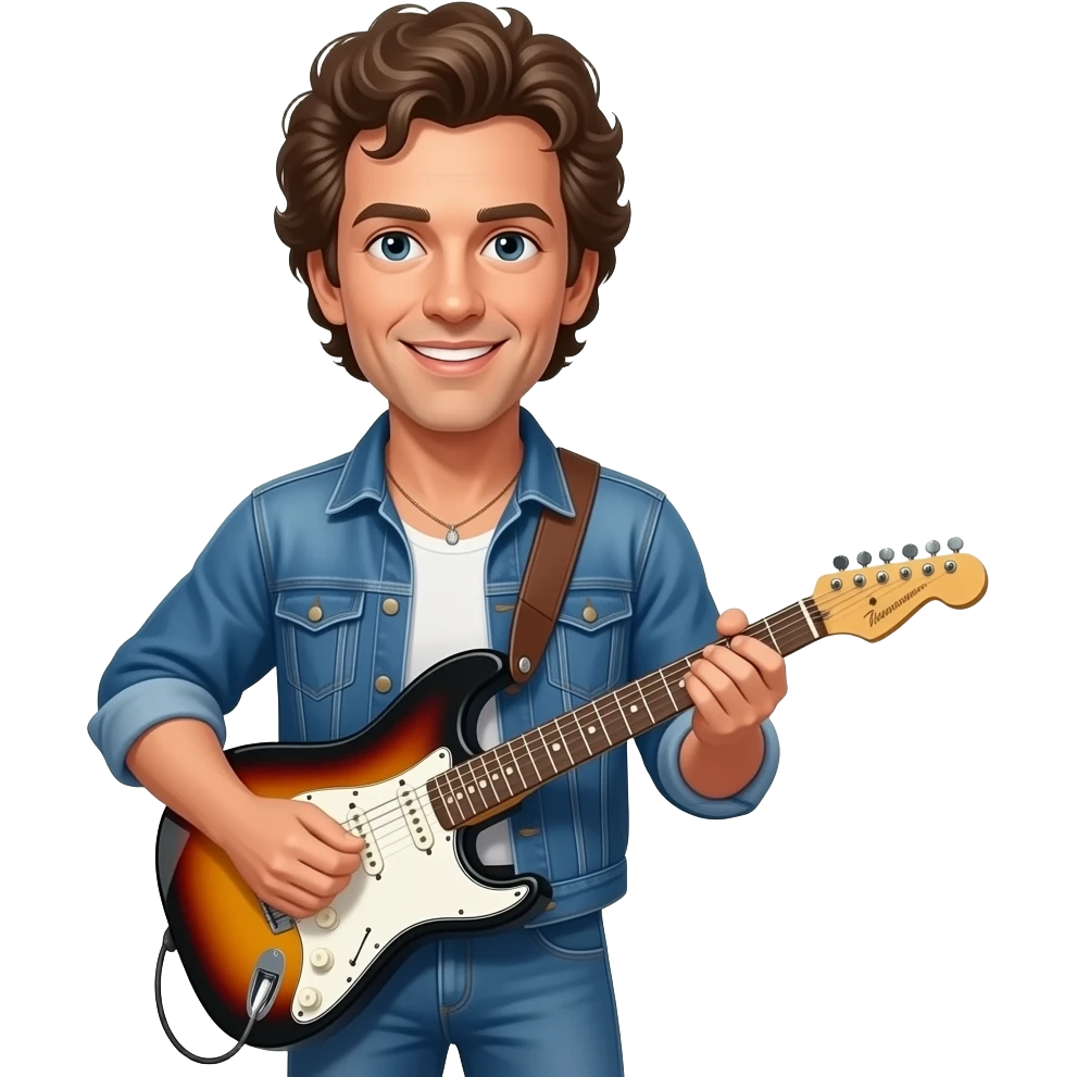 1980's Bruce Springsteen playing Telecaster emoji