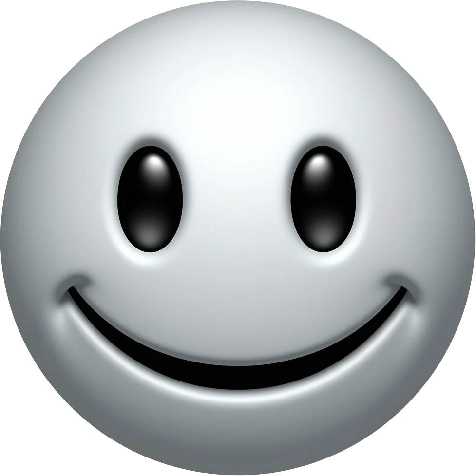 smiley face with no pupils and it is very crrepuy and scary and msessed up emoji