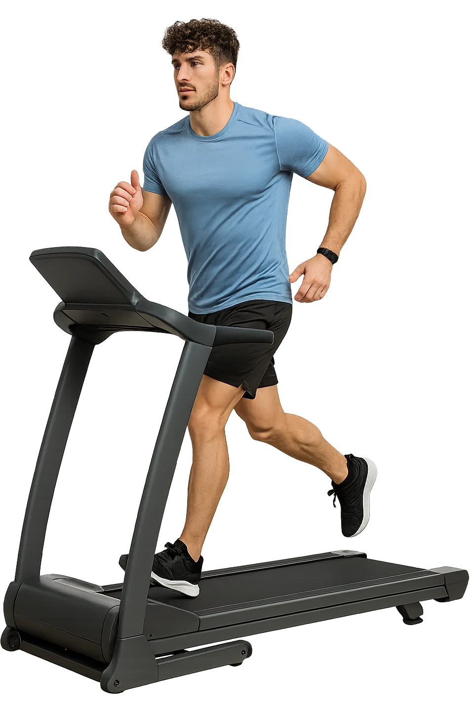 Uomo che sta facendo cardio correndo sul tapis roulant emoji