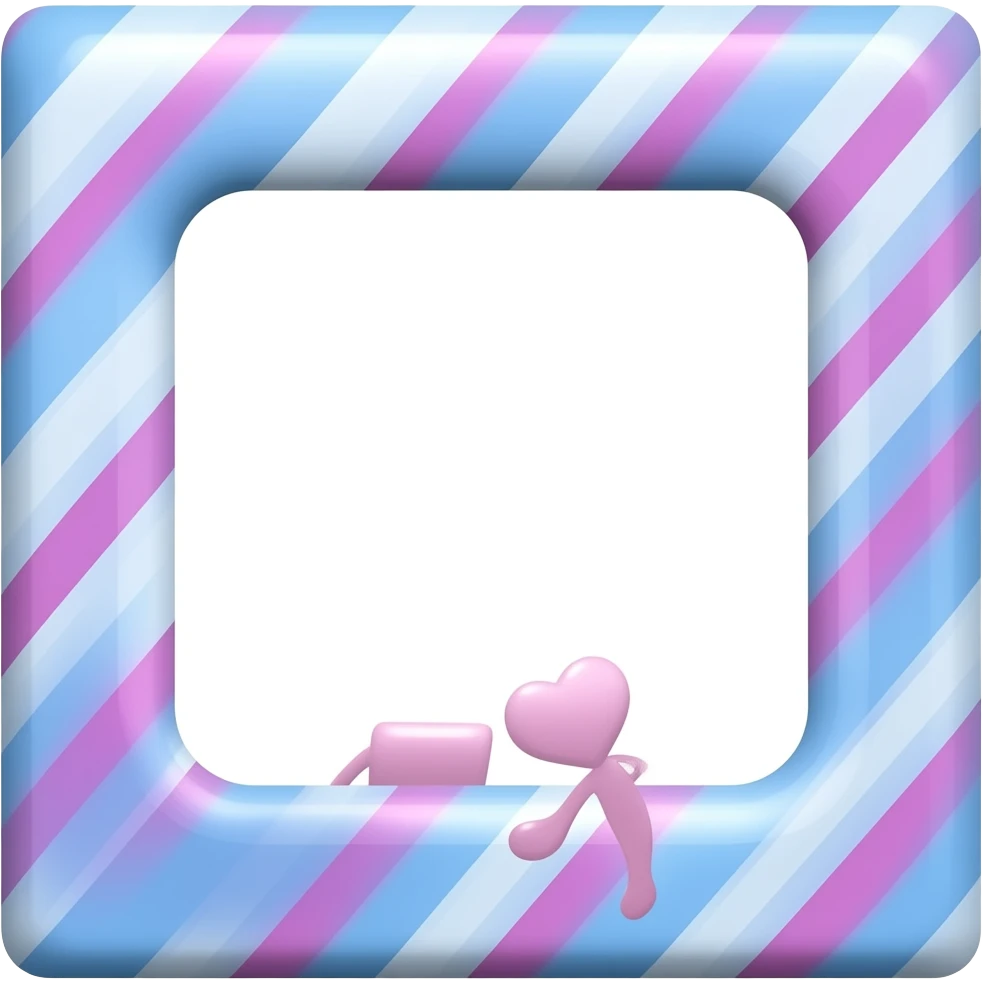 blue pink  Photo booth frame , transparent background inspired by barbie colour pallete emoji