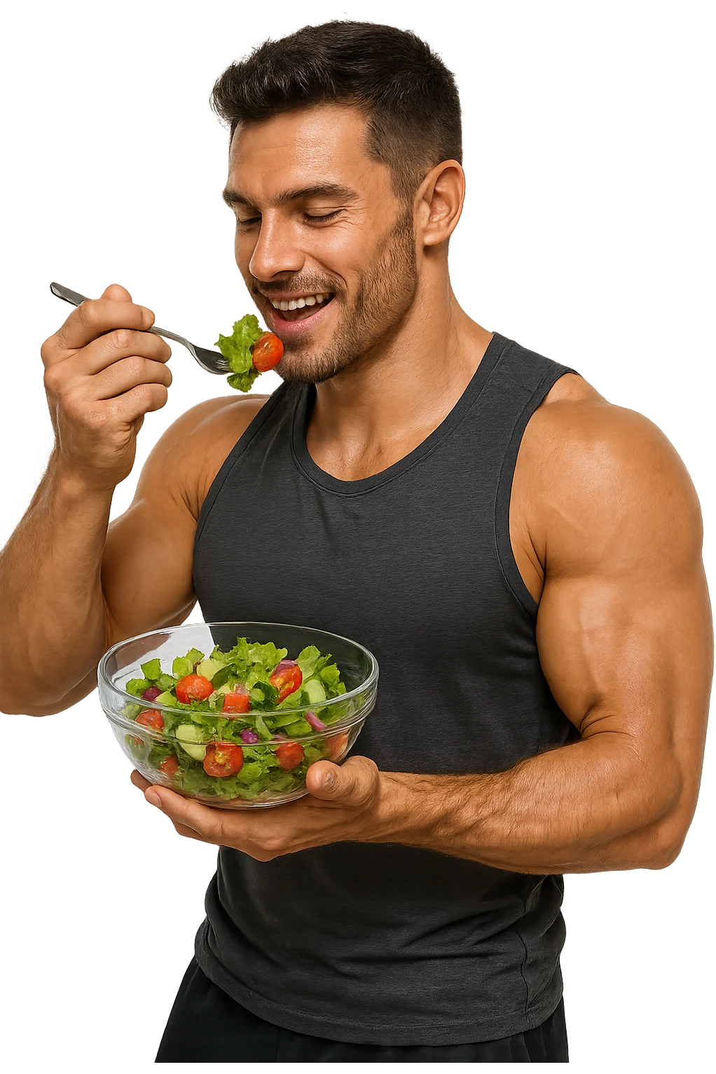 UOMO FITNESS CHE MANGIA INSALATA emoji